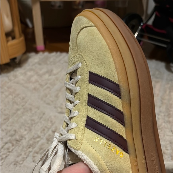 Adidas Gazelle Yellow & Maroon Sneakers - Picture 3 of 7